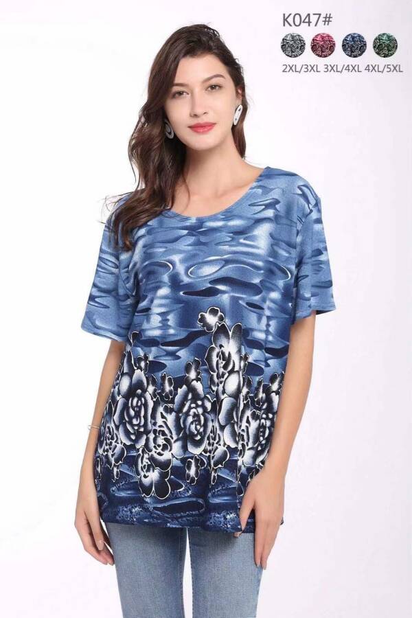 Bluzki damskie Roz 2XL-5XL, Mix kolor Paczka 12 szt